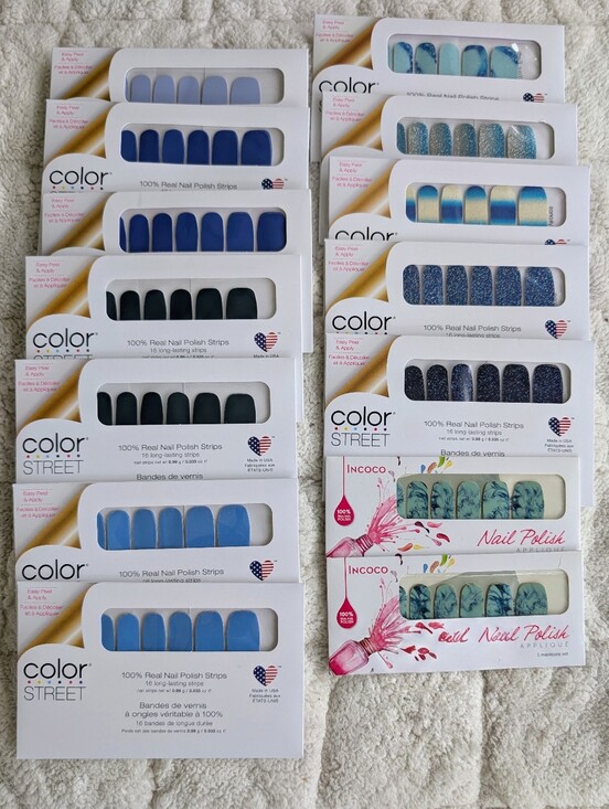 Color Street Other - Color Street Nail Polish Strips - Mixed Blue & Teal Designs